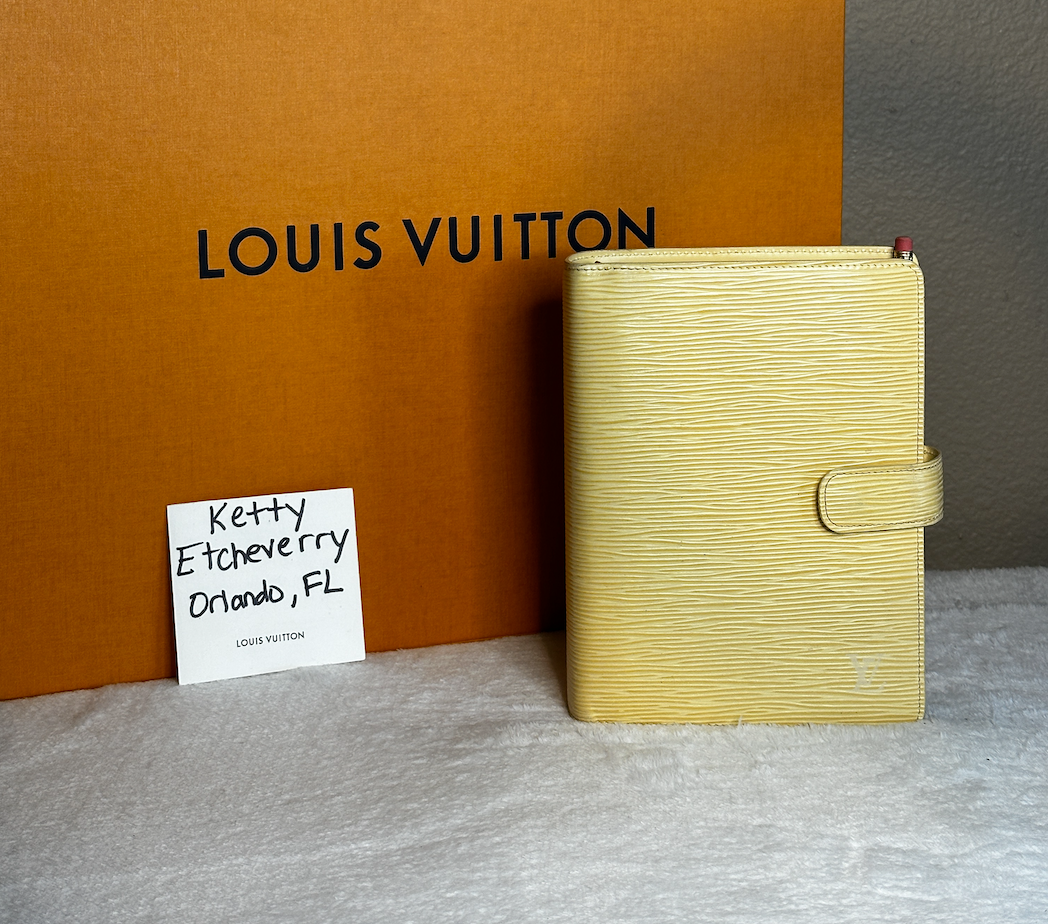Authentic Louis Vuitton Yellow Epi Agenda MM