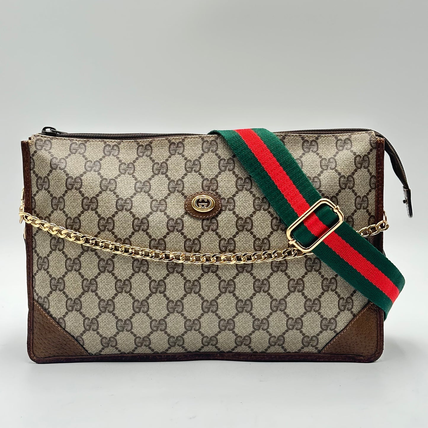 Authentic GUCCI GG Canvas Zipper Pouch Crossbody