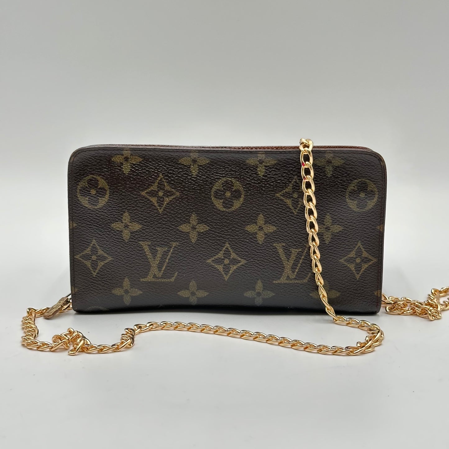 Authentic Louis Vuitton 2004 Monogram Porte Monnaie Zipper Wallet Crossbody