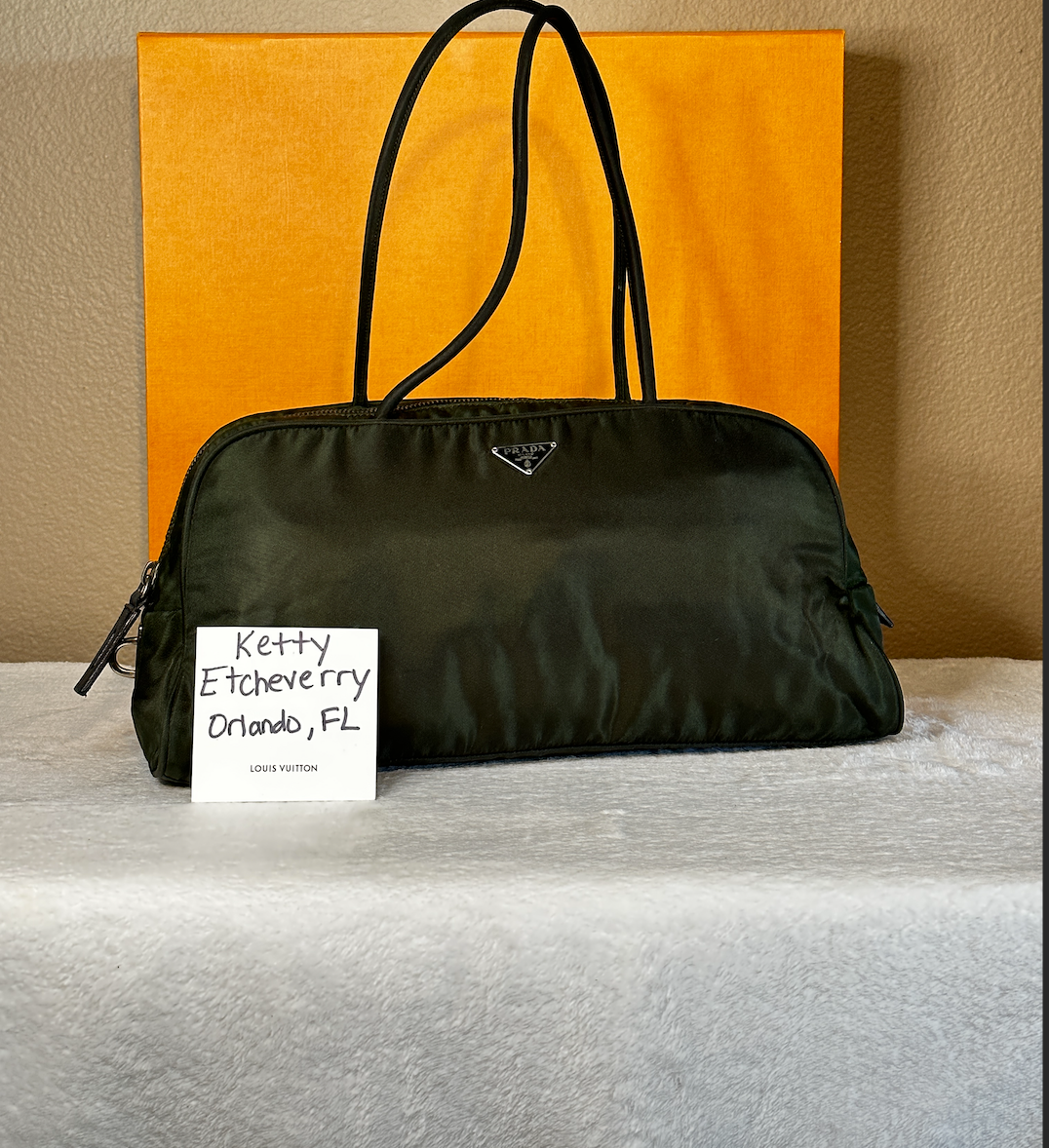 Authentic PRADA Dark Green Nylon Handbag