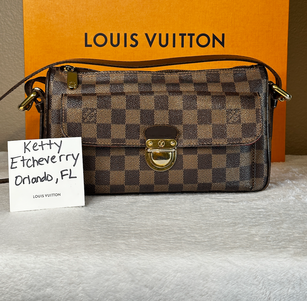 Authentic Louis Vuitton Damier Ebene Ravello GM Crossbody