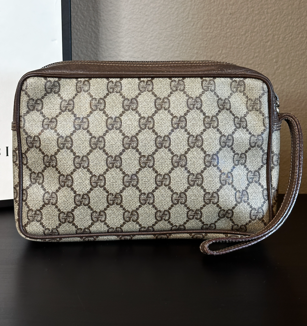Authentic Gucci GG Wristlet Pouch into Crossbody