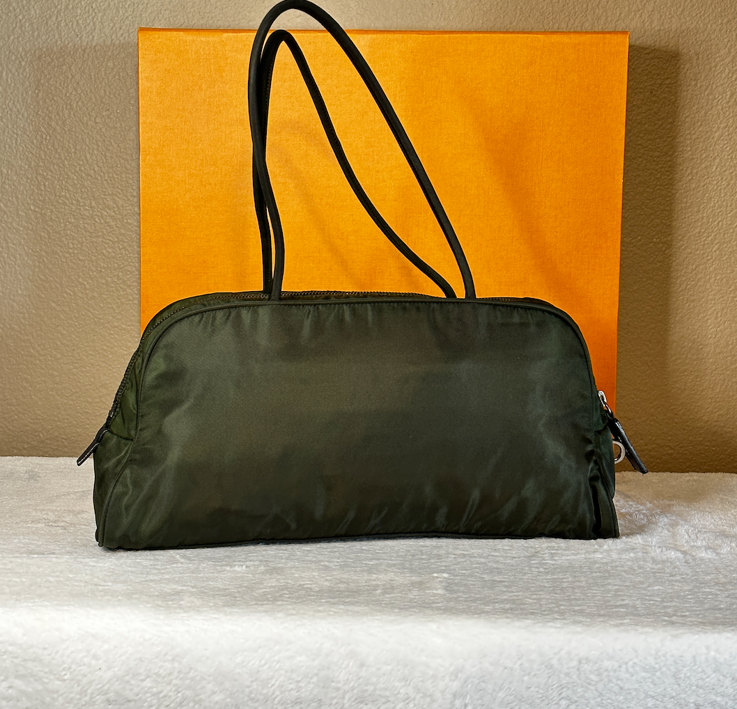 Authentic PRADA Dark Green Nylon Handbag