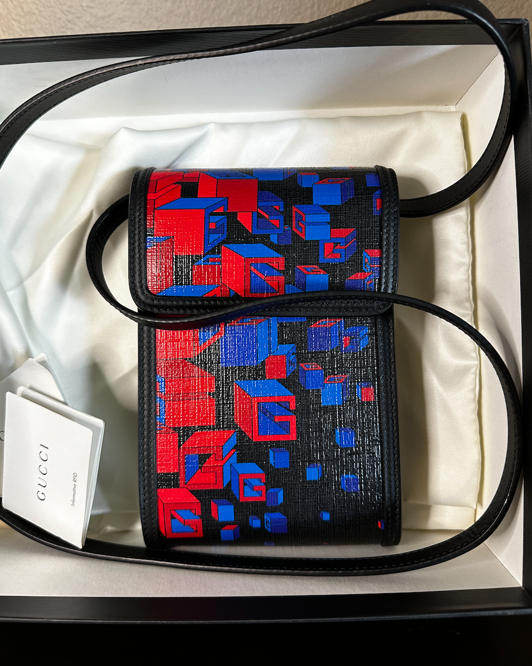 Authentic Guccig GG Printed Flap Crossbody