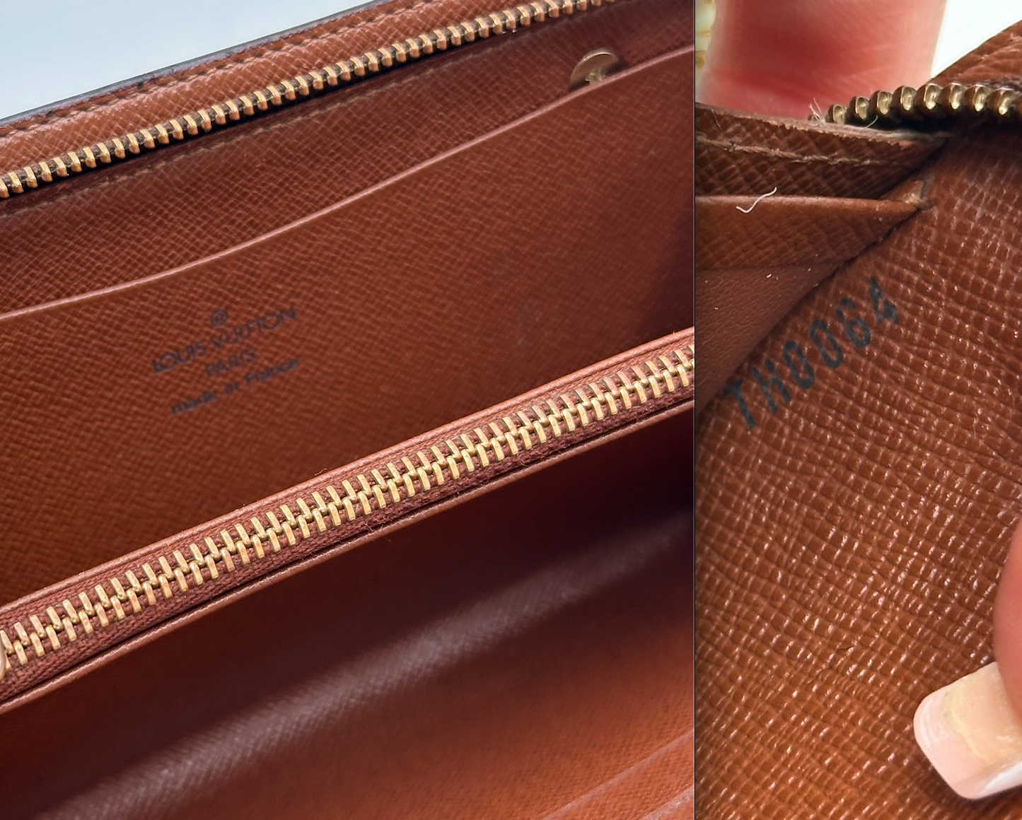 Authentic Louis Vuitton 2004 Monogram Porte Monnaie Zipper Wallet Crossbody