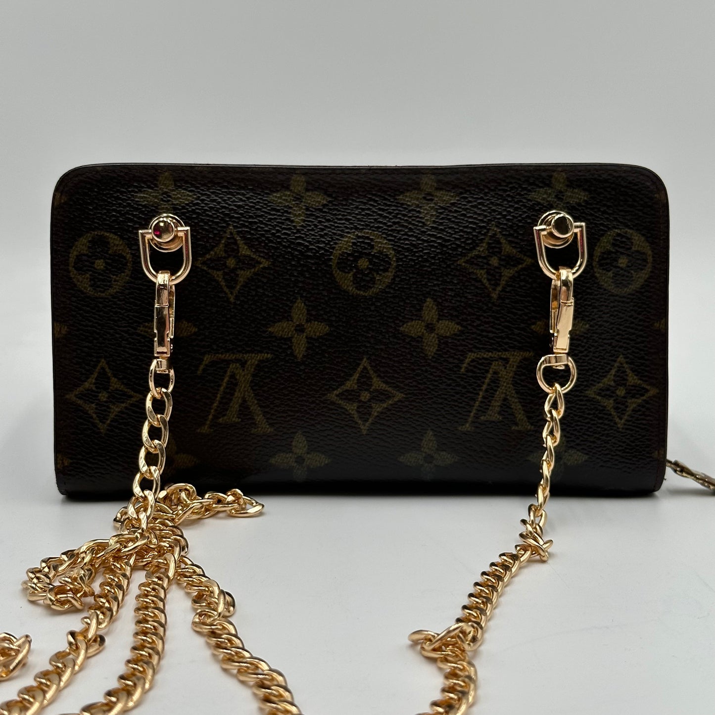 Authentic Louis Vuitton 2004 Monogram Porte Monnaie Zipper Wallet Crossbody