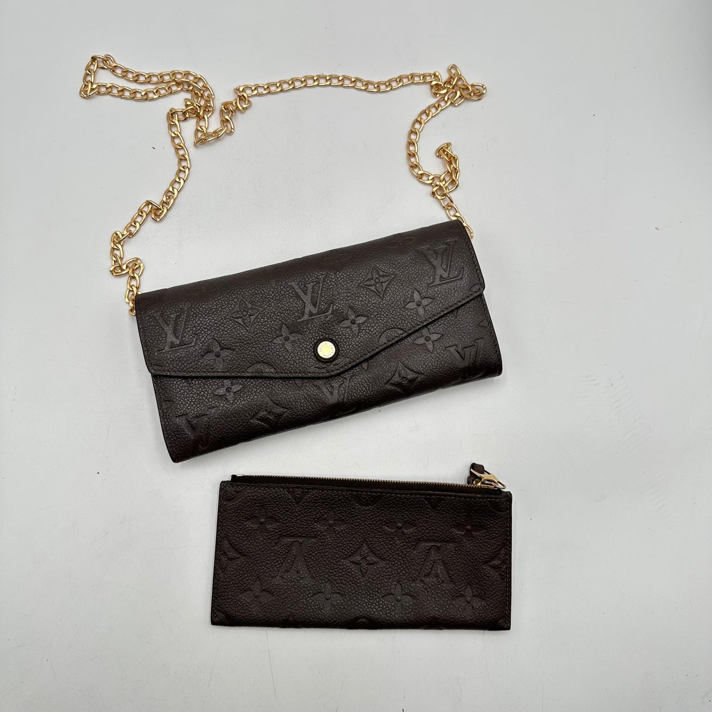 Authentic 2012 Louis Vuitton Monogram Empreinte Sarah Wallet Crossbody