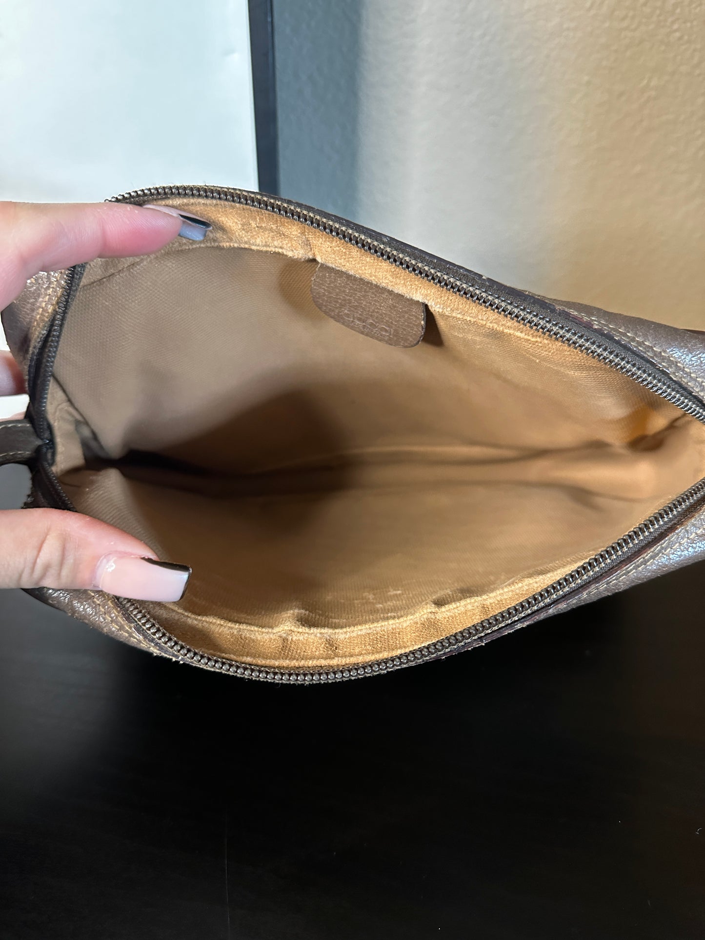 Authentic Gucci GG Wristlet Pouch into Crossbody