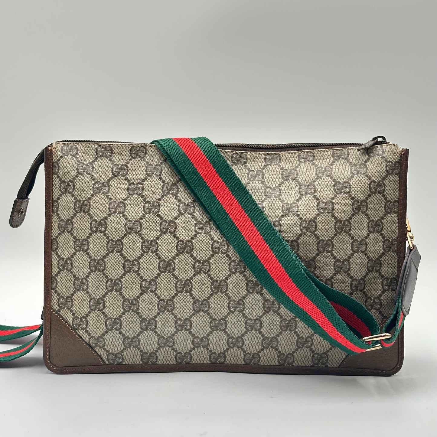 Authentic GUCCI GG Canvas Zipper Pouch Crossbody