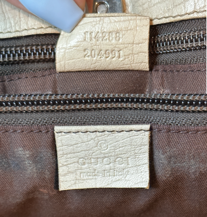 Authentic Gucci GG PVC White & Beige Large Tote