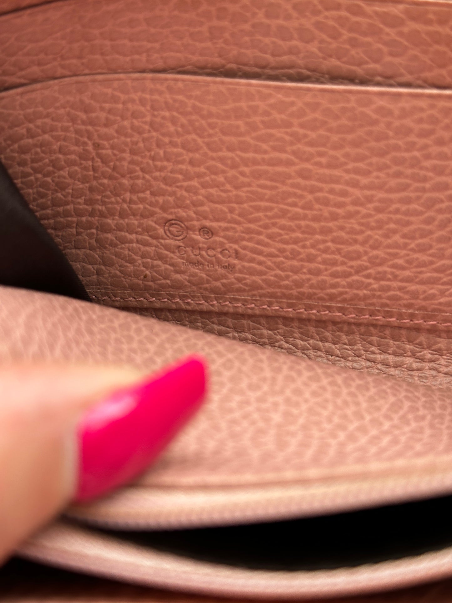 Authentic Gucci GG Pink Canvas Full Zip Wallet