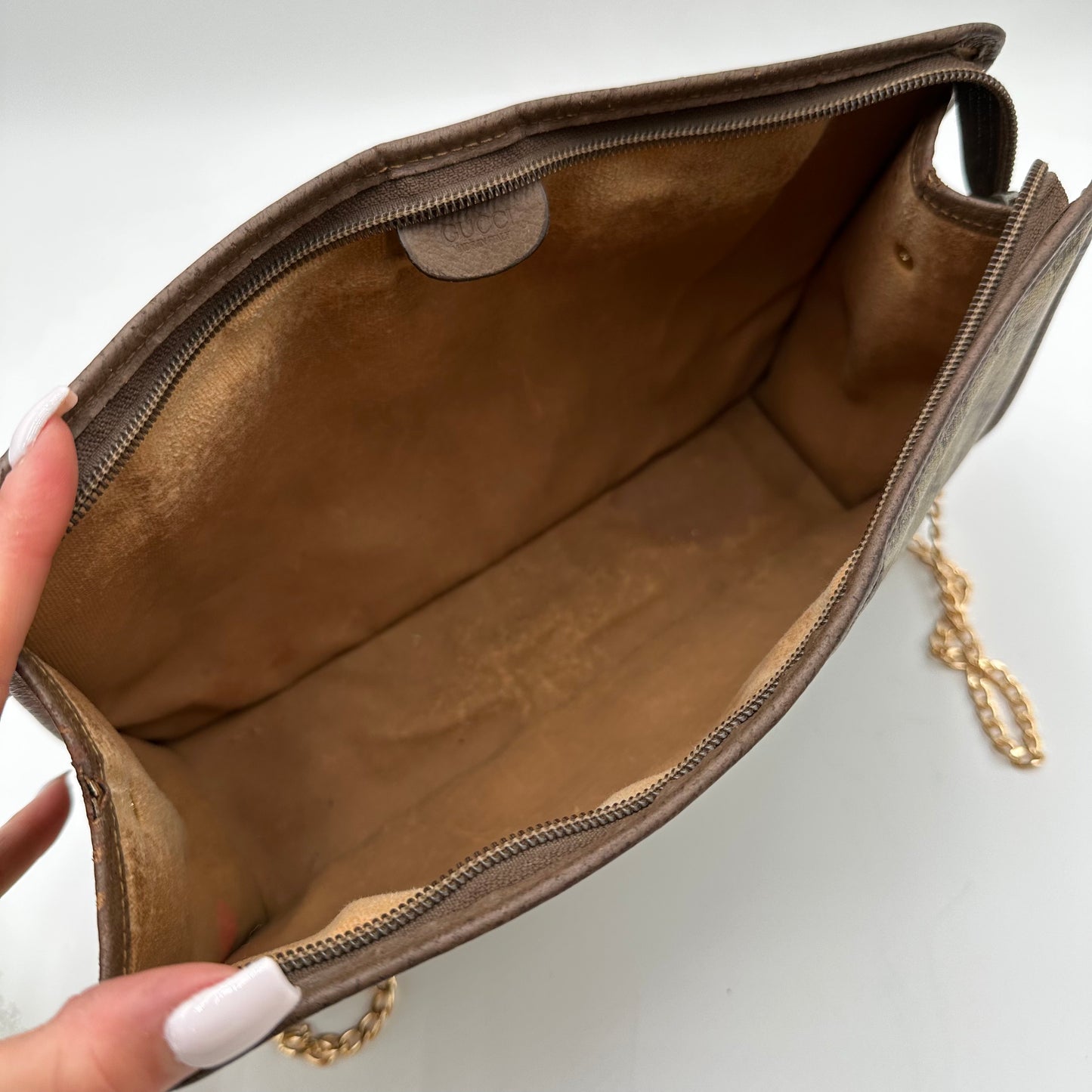 Authentic GUCCI GG Canvas Zipper Pouch Crossbody