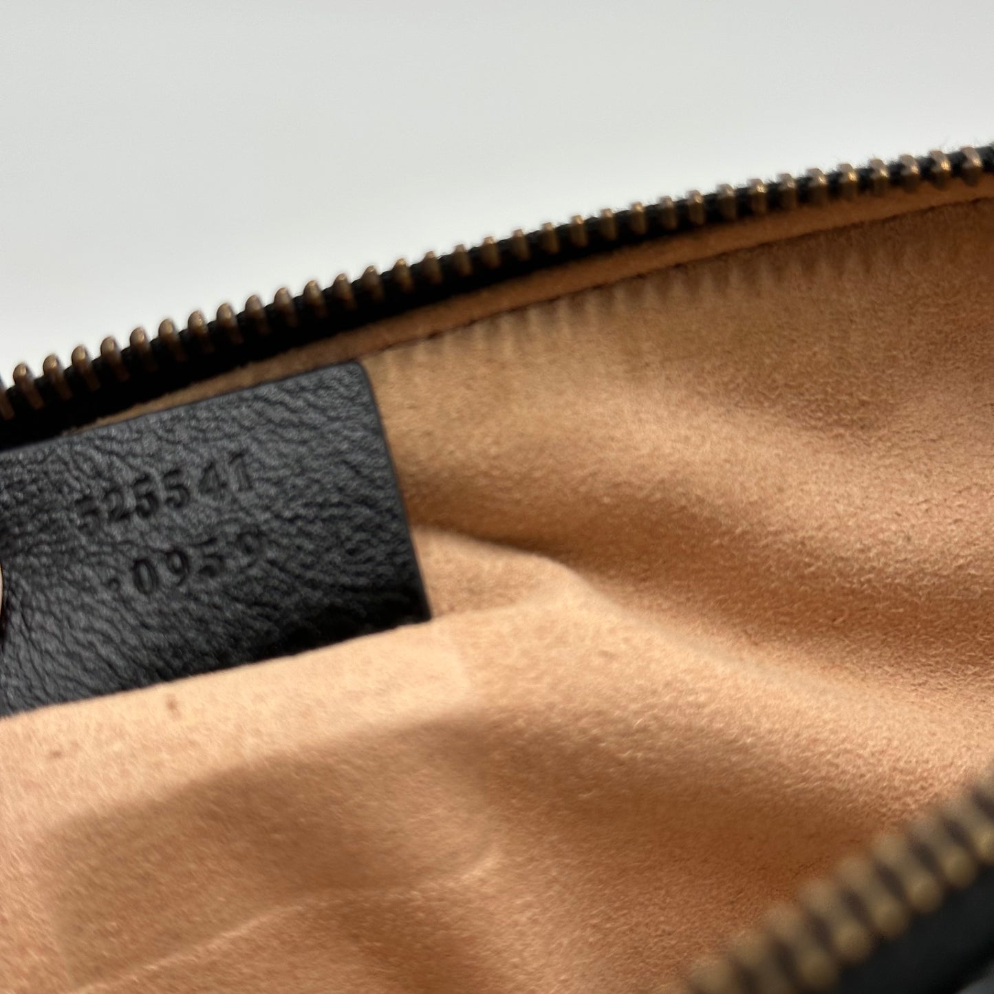 Authentic GUCCI GG Large Black Marmont Zipper Clutch Crossbody