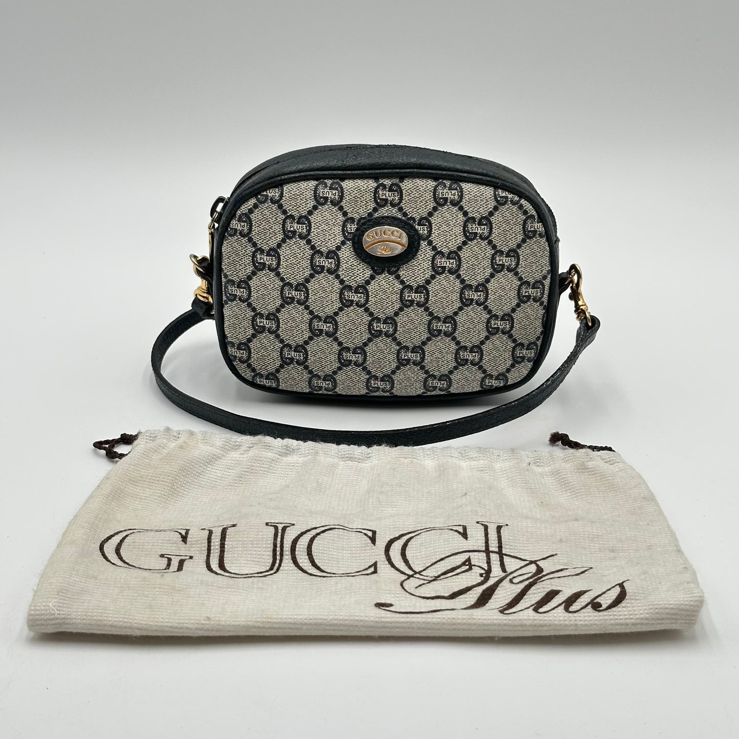 Authentic GUCCI GG Canvas Navy Blue Small Crossbody