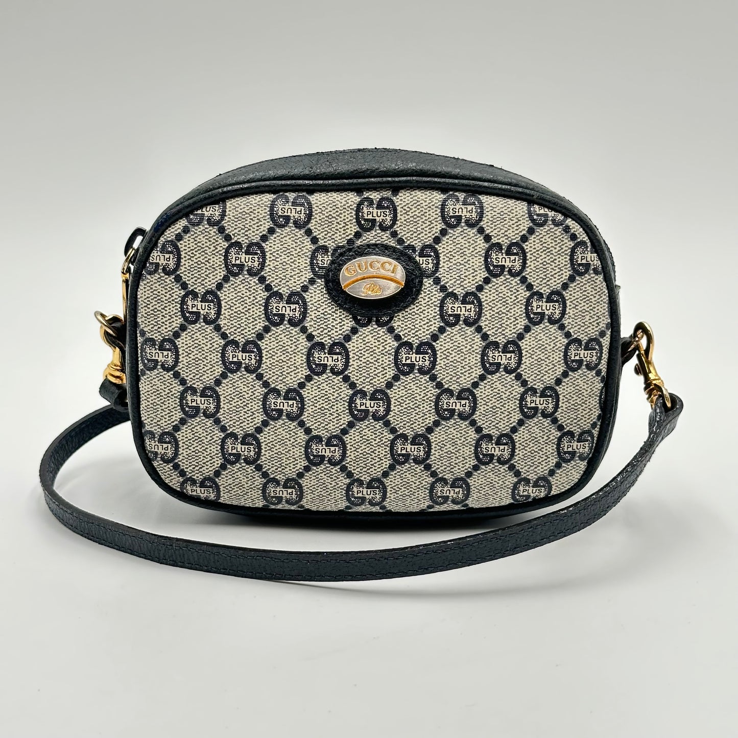 Authentic GUCCI GG Canvas Navy Blue Small Crossbody