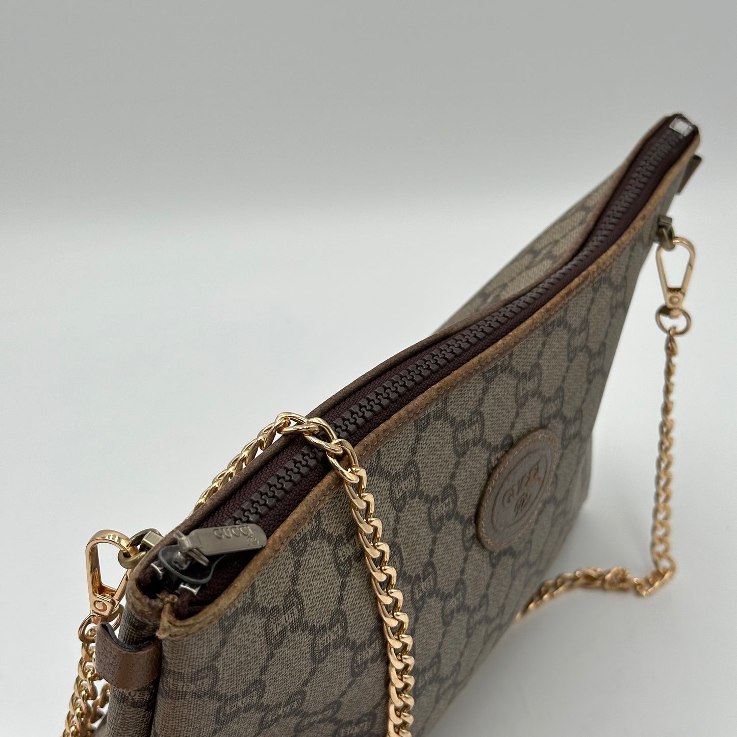 Authentic GUCCI GG Canvas Zipper Pouch Crossbody