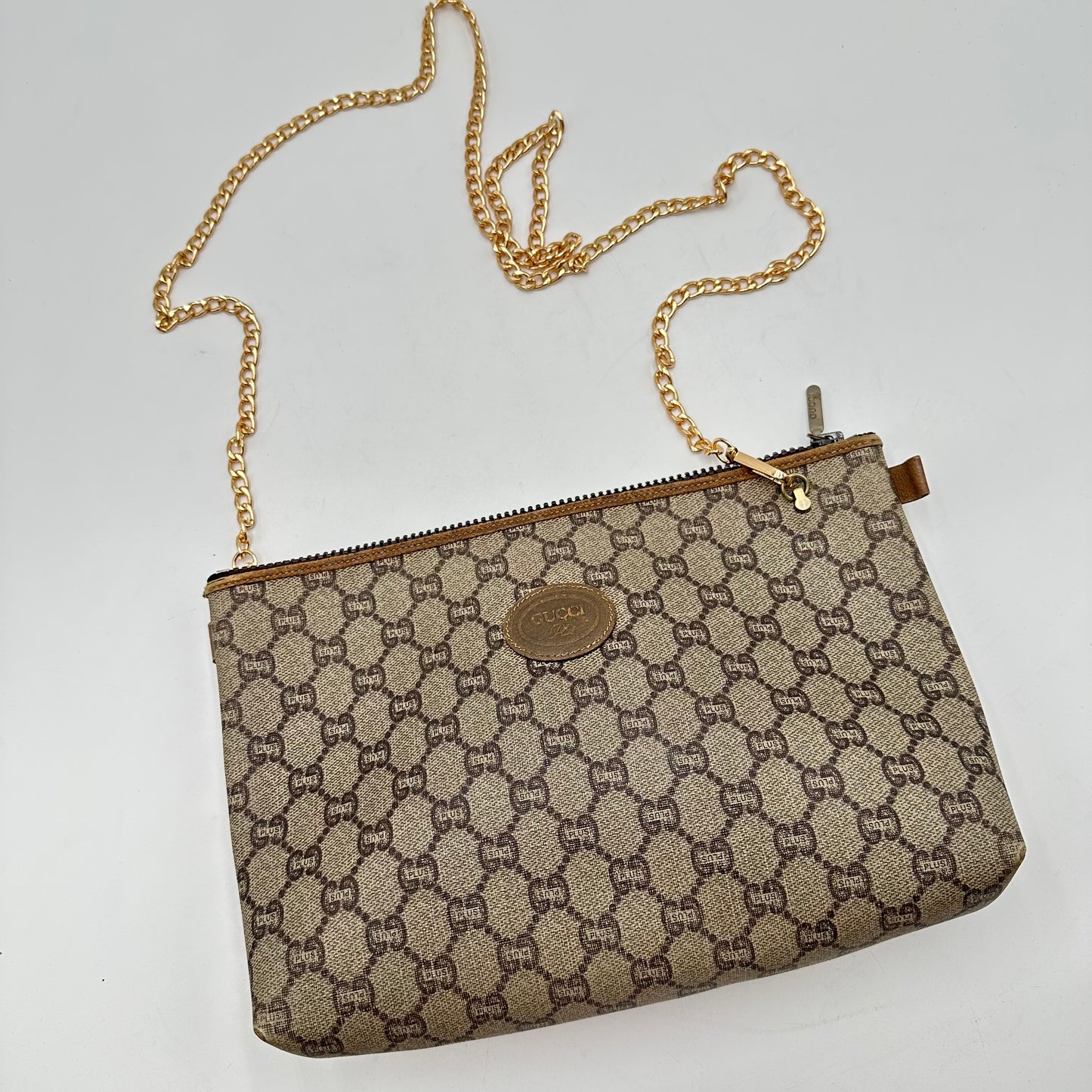 Authentic GUCCI GG Canvas Zipper Pouch Crossbody