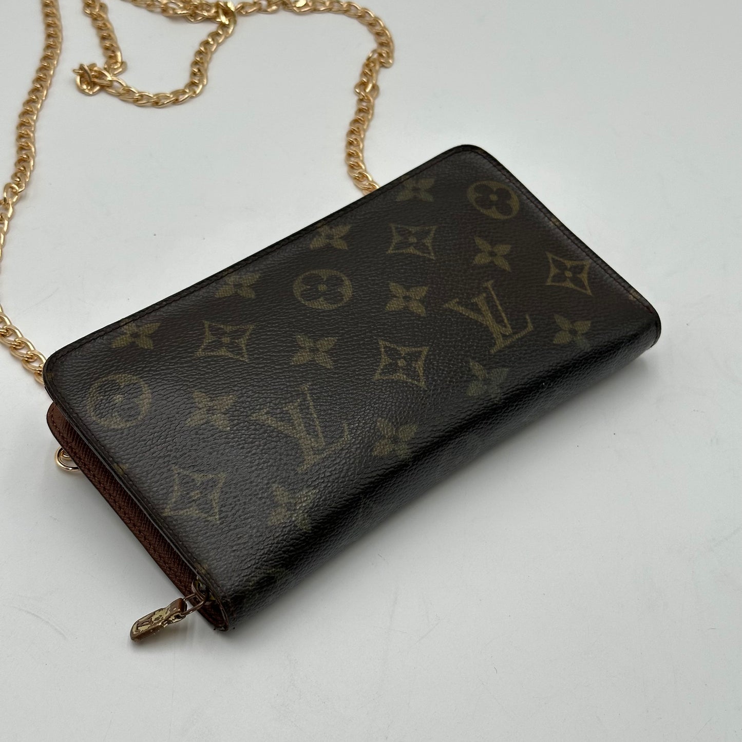Authentic Louis Vuitton 2004 Monogram Porte Monnaie Zipper Wallet Crossbody