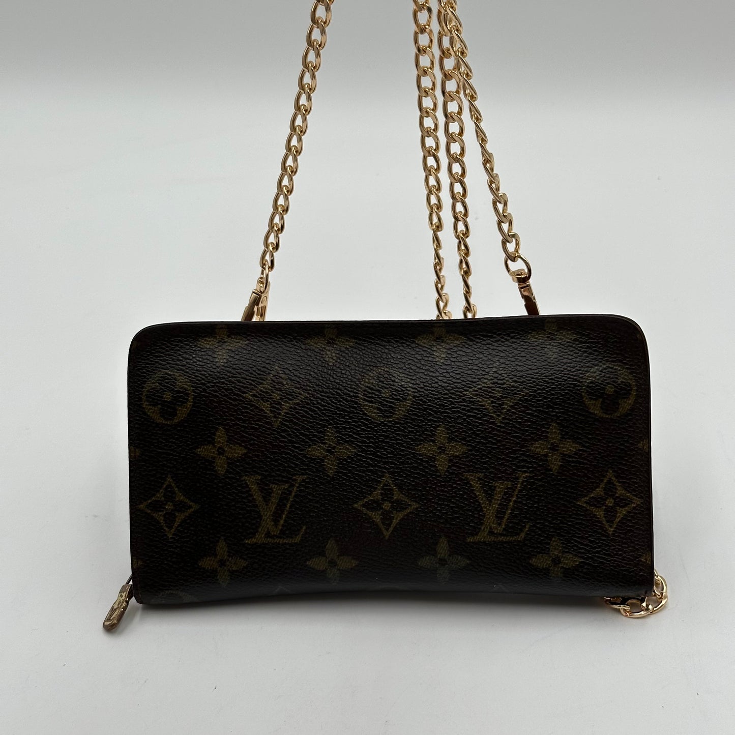 Authentic Louis Vuitton 2004 Monogram Porte Monnaie Zipper Wallet Crossbody