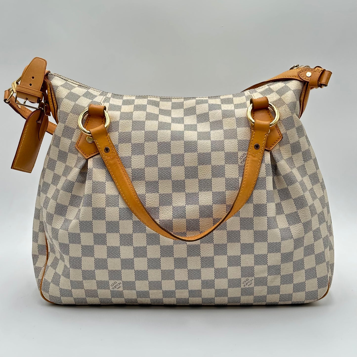 2011 Authentic Damier Azur Evora MM Handbag Crossbody