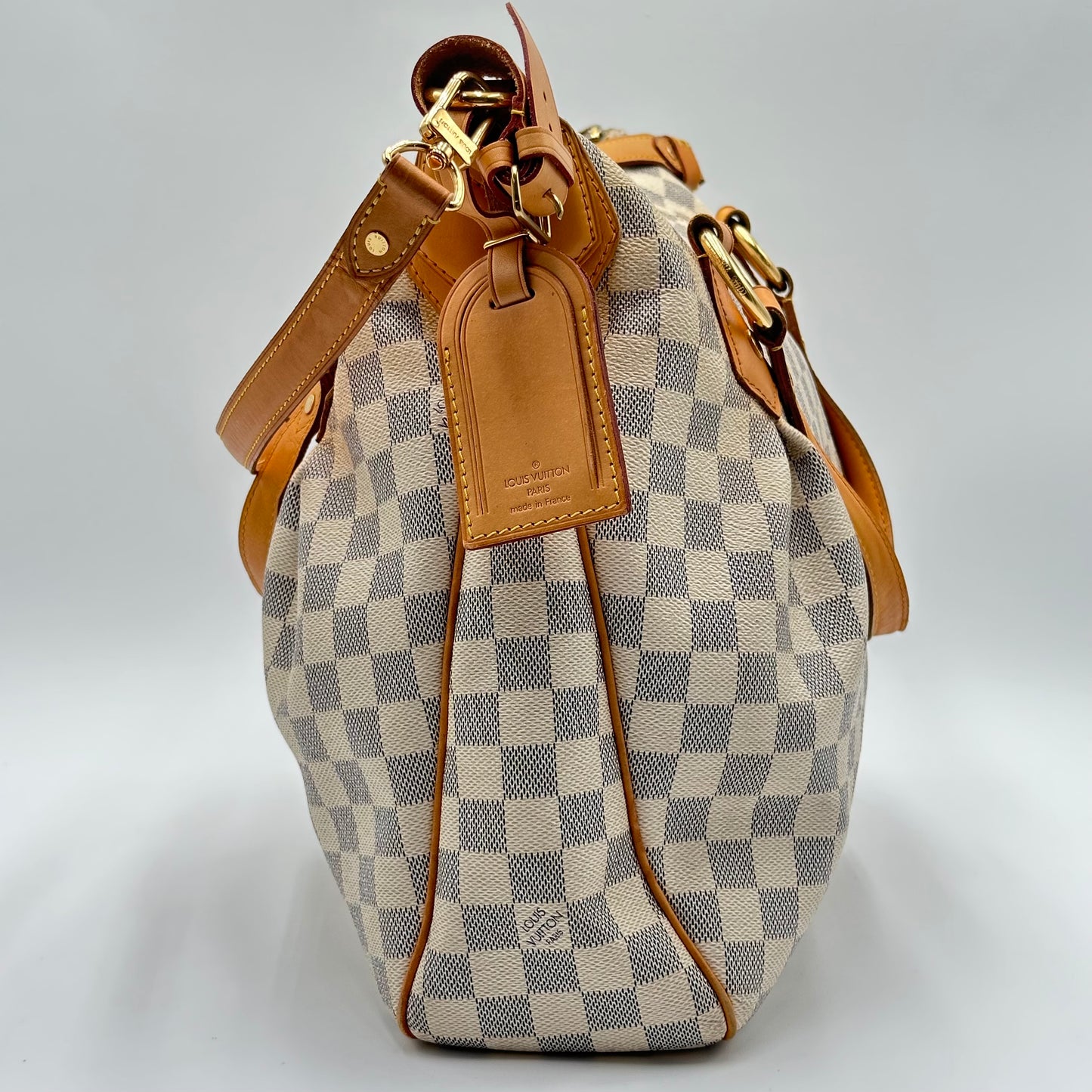 2011 Authentic Damier Azur Evora MM Handbag Crossbody