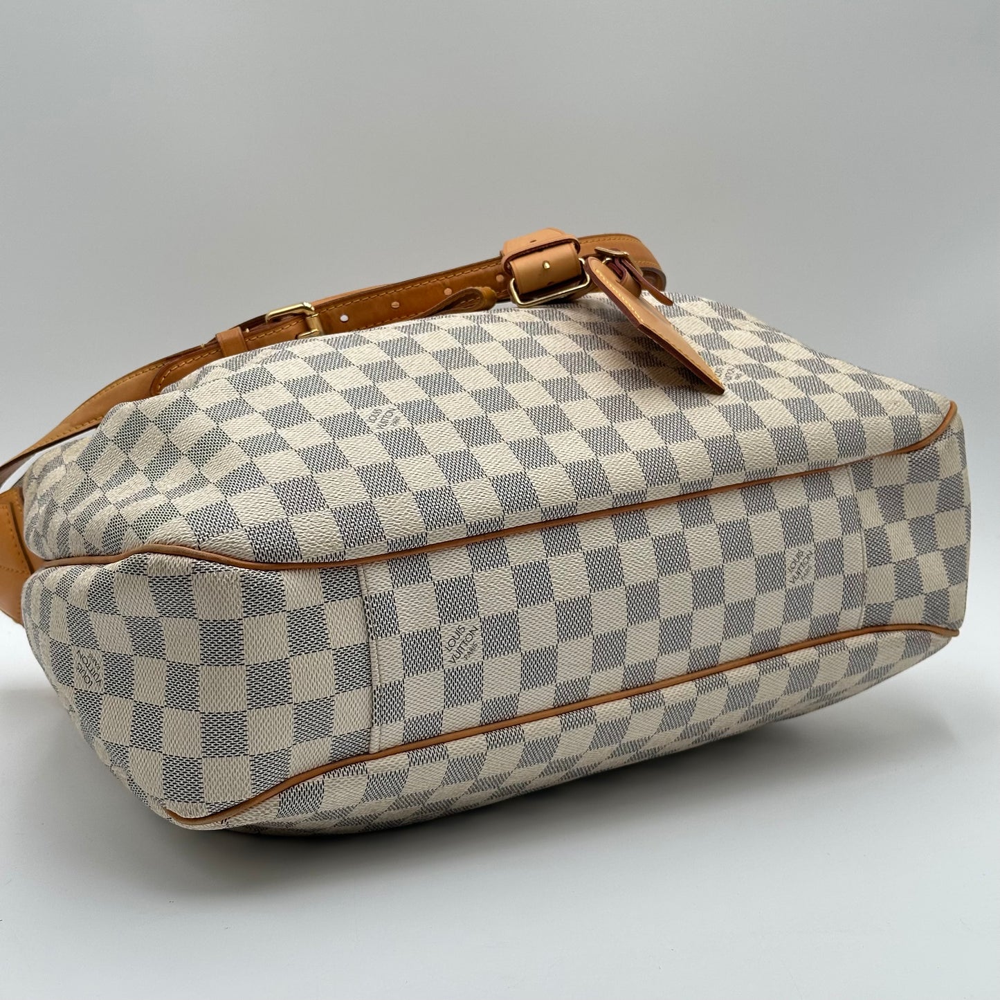 2011 Authentic Damier Azur Evora MM Handbag Crossbody