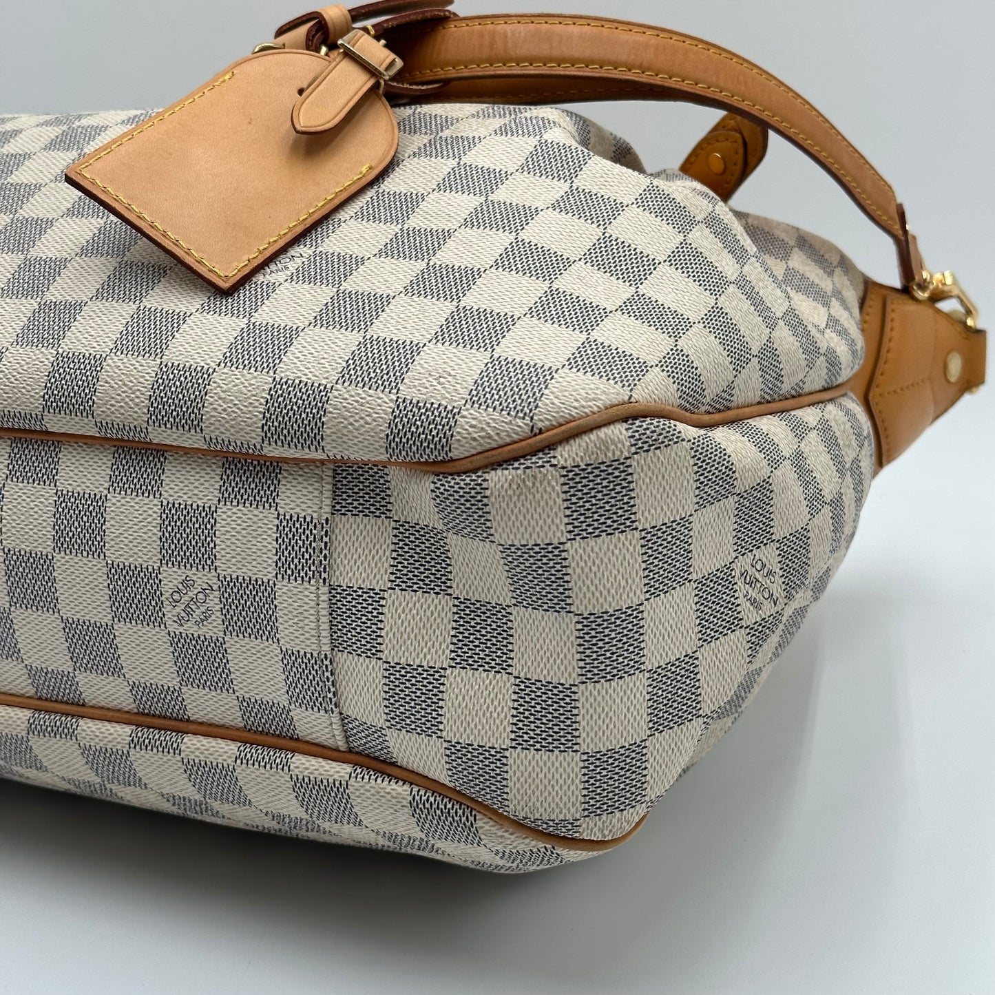 2011 Authentic Damier Azur Evora MM Handbag Crossbody