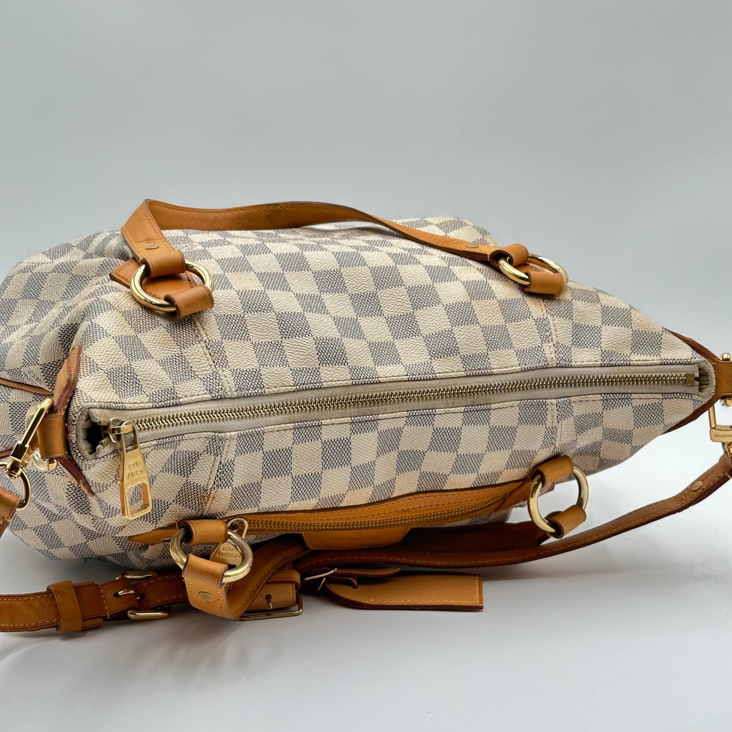 2011 Authentic Damier Azur Evora MM Handbag Crossbody