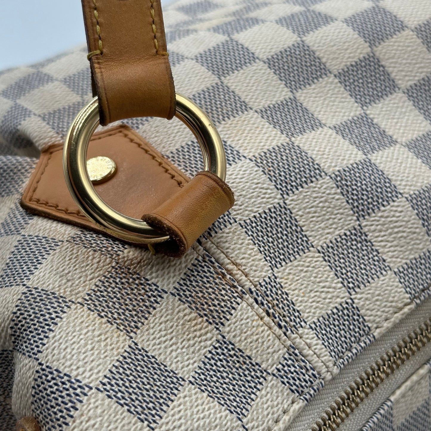 2011 Authentic Damier Azur Evora MM Handbag Crossbody