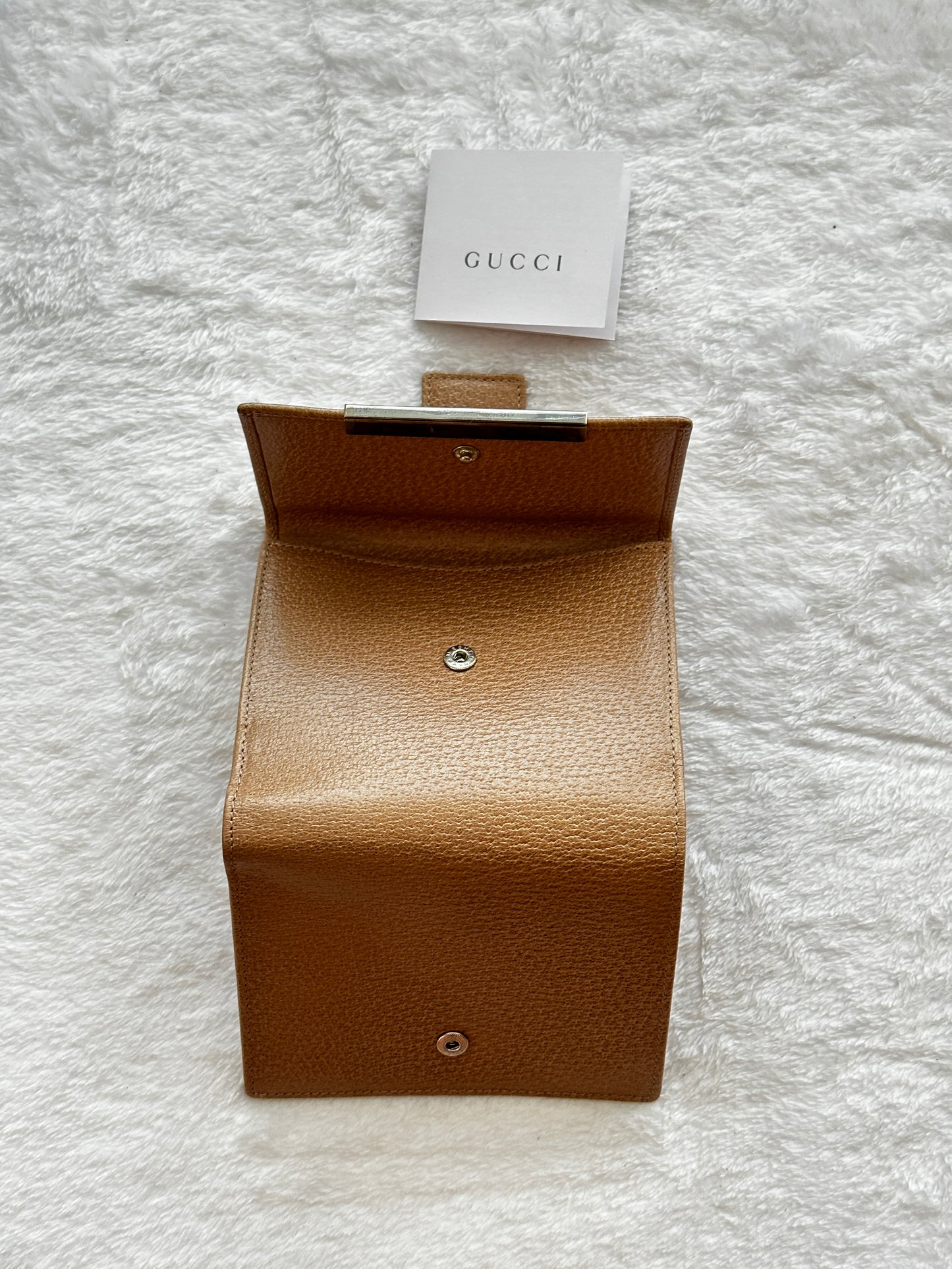 Authentic Gucci Beige Compact Wallet w/ BOX