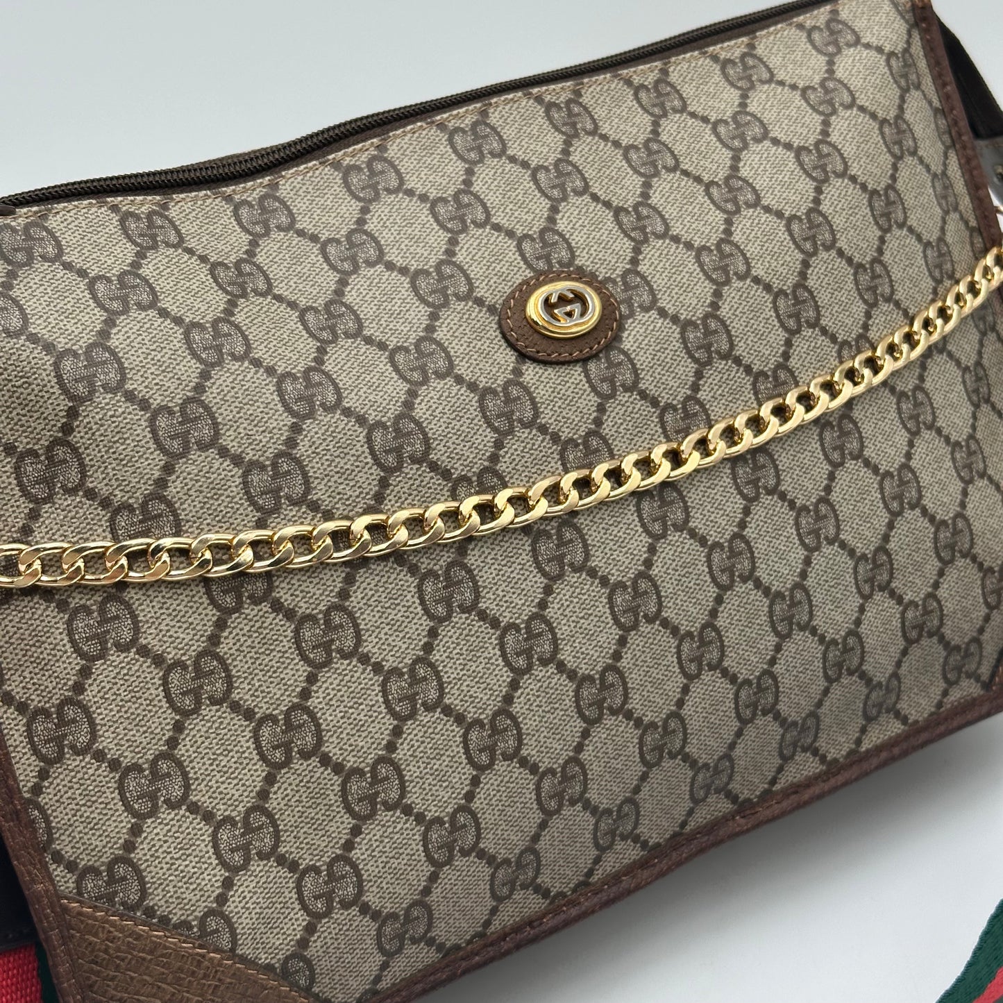 Authentic GUCCI GG Canvas Zipper Pouch Crossbody