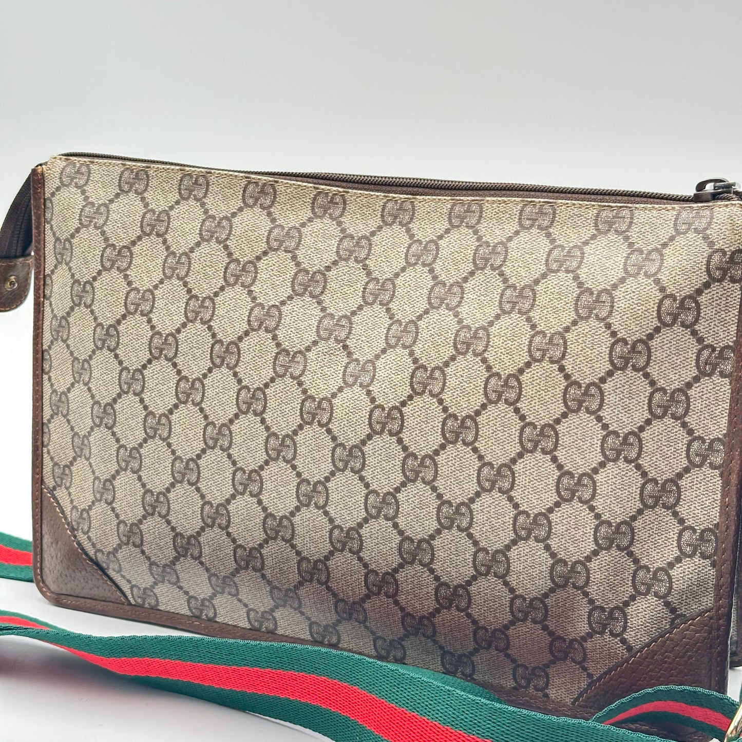 Authentic GUCCI GG Canvas Zipper Pouch Crossbody