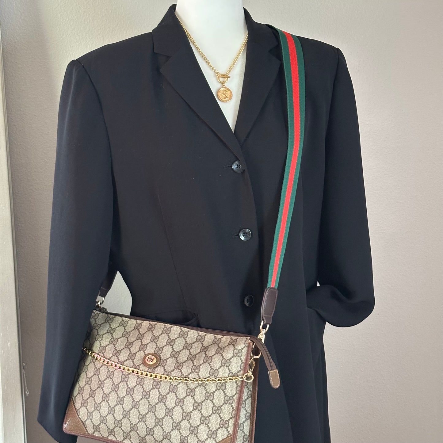 Authentic GUCCI GG Canvas Zipper Pouch Crossbody