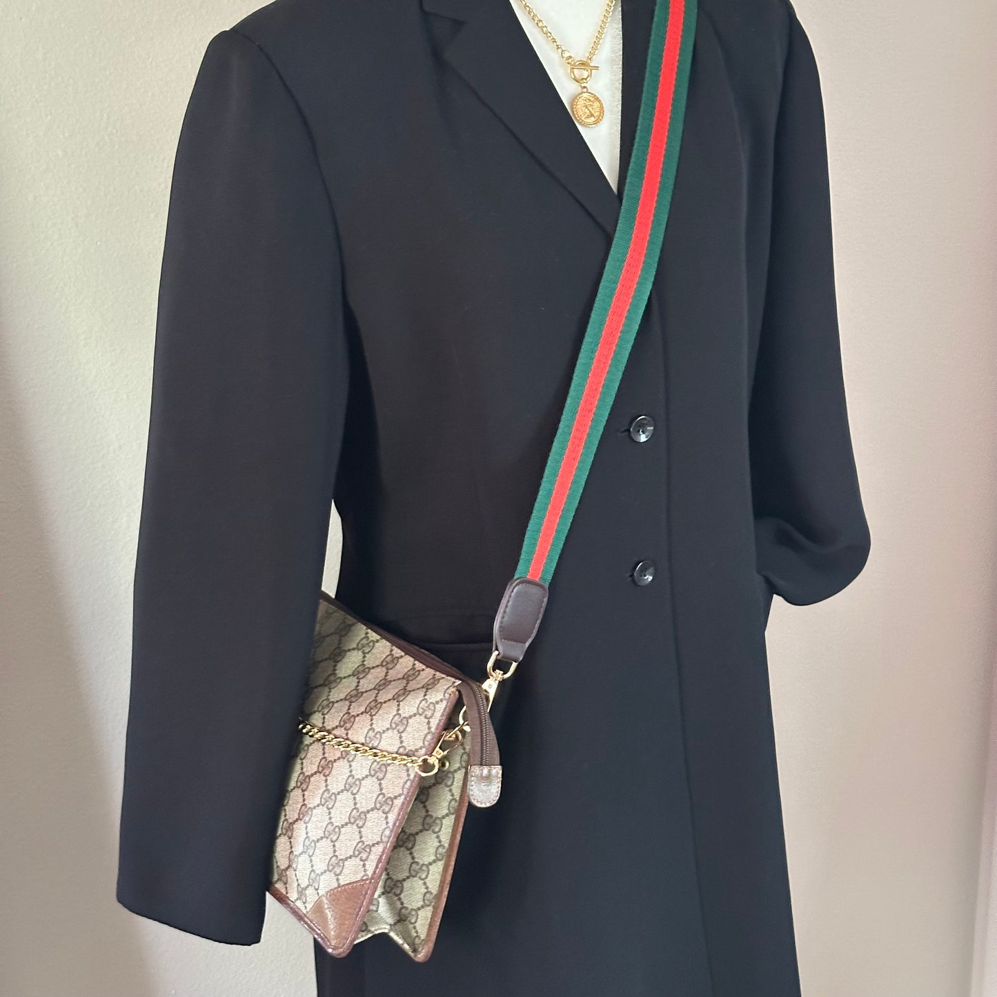 Authentic GUCCI GG Canvas Zipper Pouch Crossbody