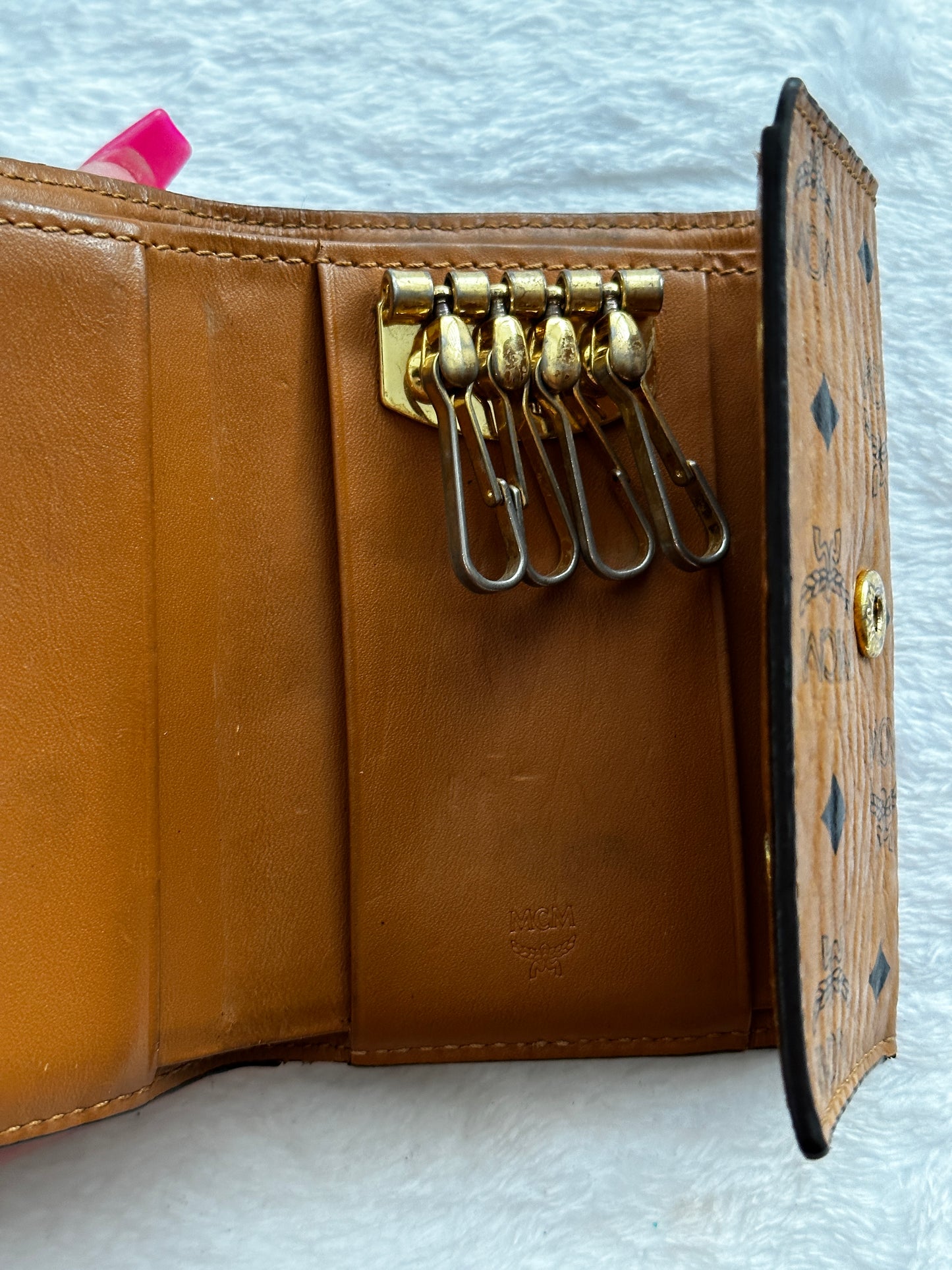 Authentic MCM 4 Key Ring Holder Wallet