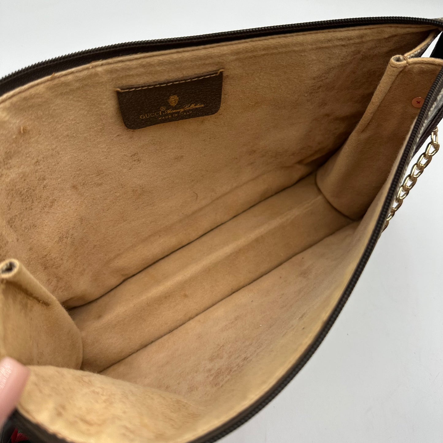 Authentic GUCCI GG Canvas Zipper Pouch Crossbody
