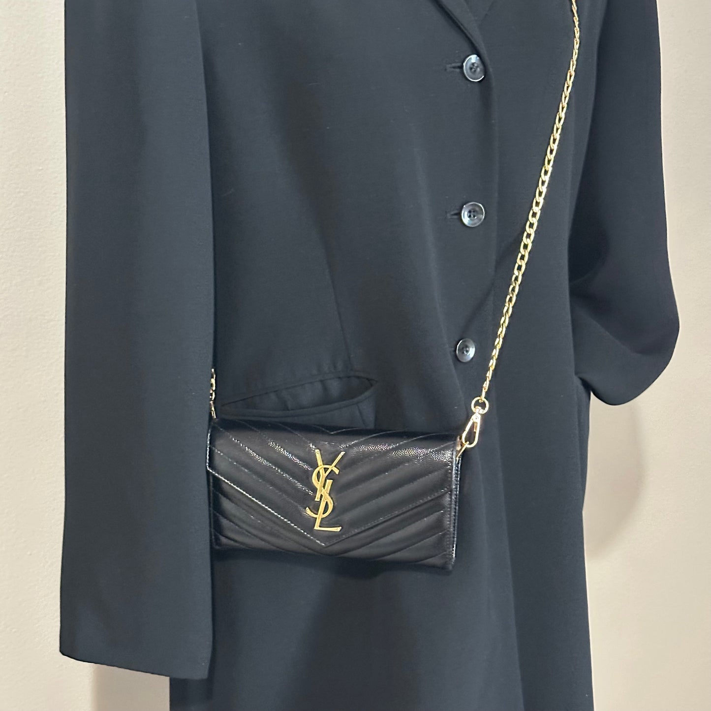 Authentic YSL Cassandre Matelasse Envelope Wallet Crossbody