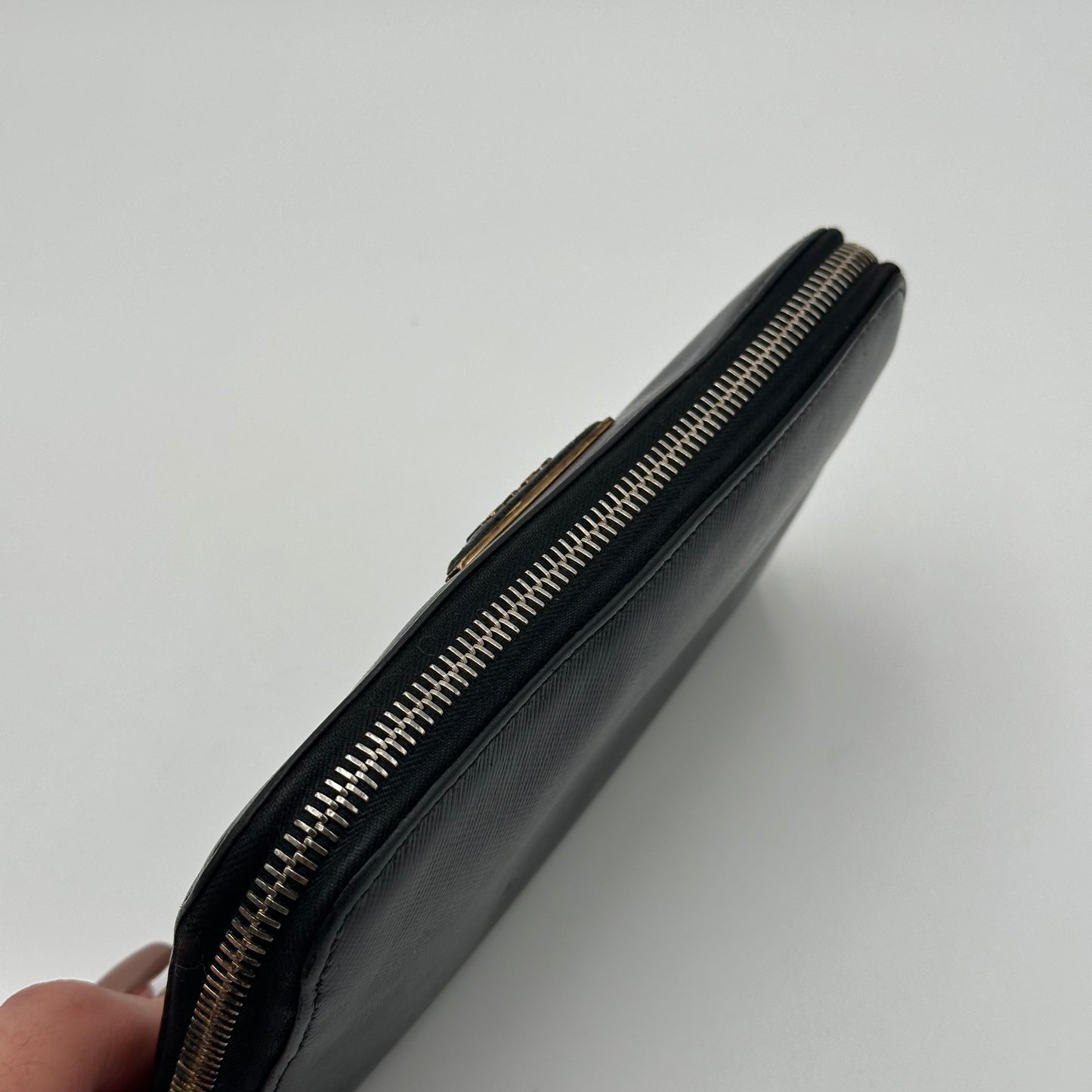 Authentic PRADA Saffiano Triangle Full Zip Wallet