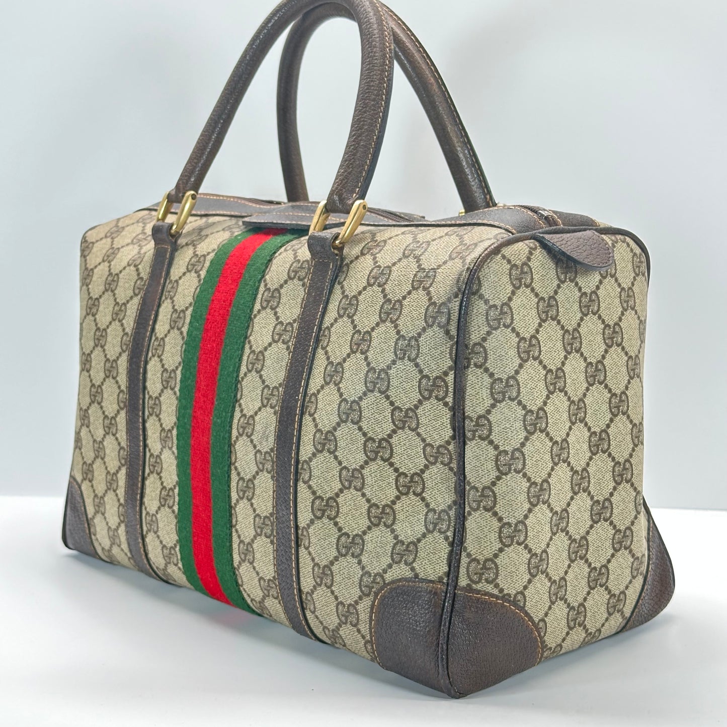 Authentic GUCCI GG Canvas Supreme Boston Handbag