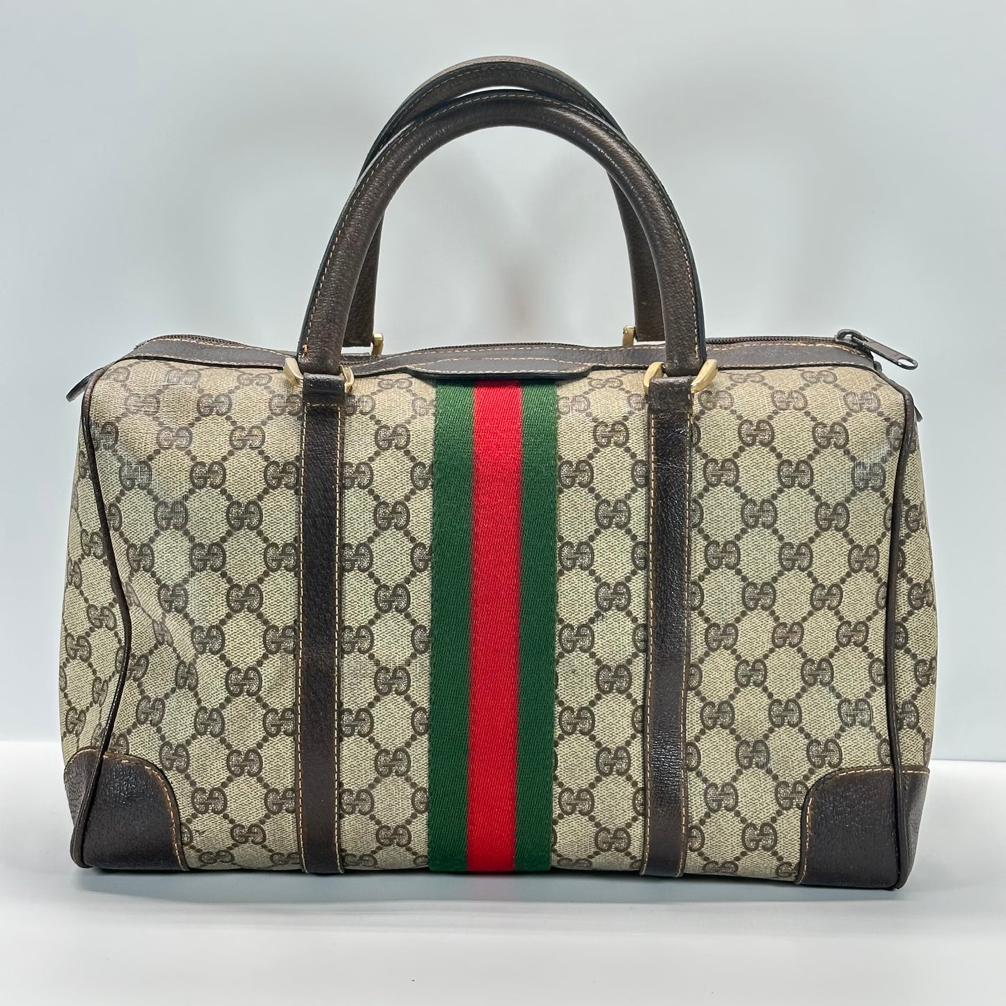 Authentic GUCCI GG Canvas Supreme Boston Handbag
