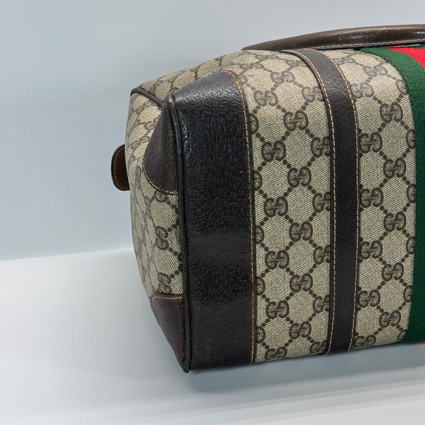 Authentic GUCCI GG Canvas Supreme Boston Handbag