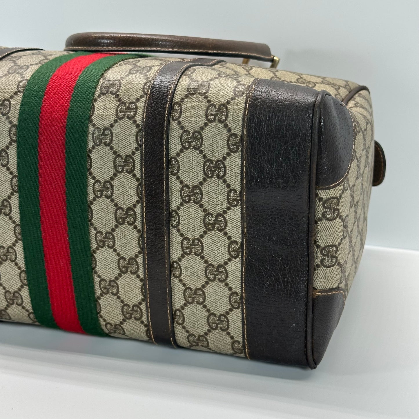 Authentic GUCCI GG Canvas Supreme Boston Handbag