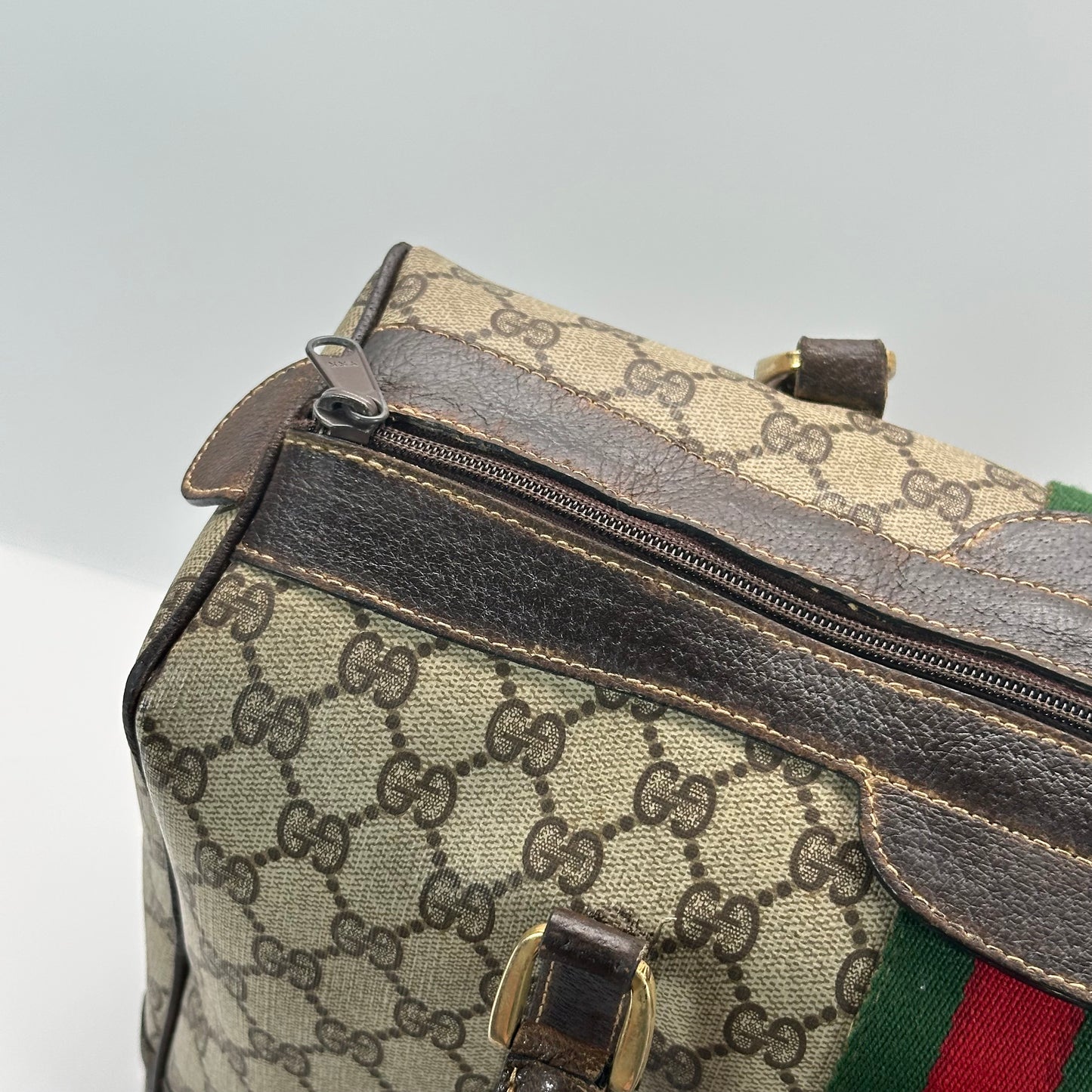 Authentic GUCCI GG Canvas Supreme Boston Handbag