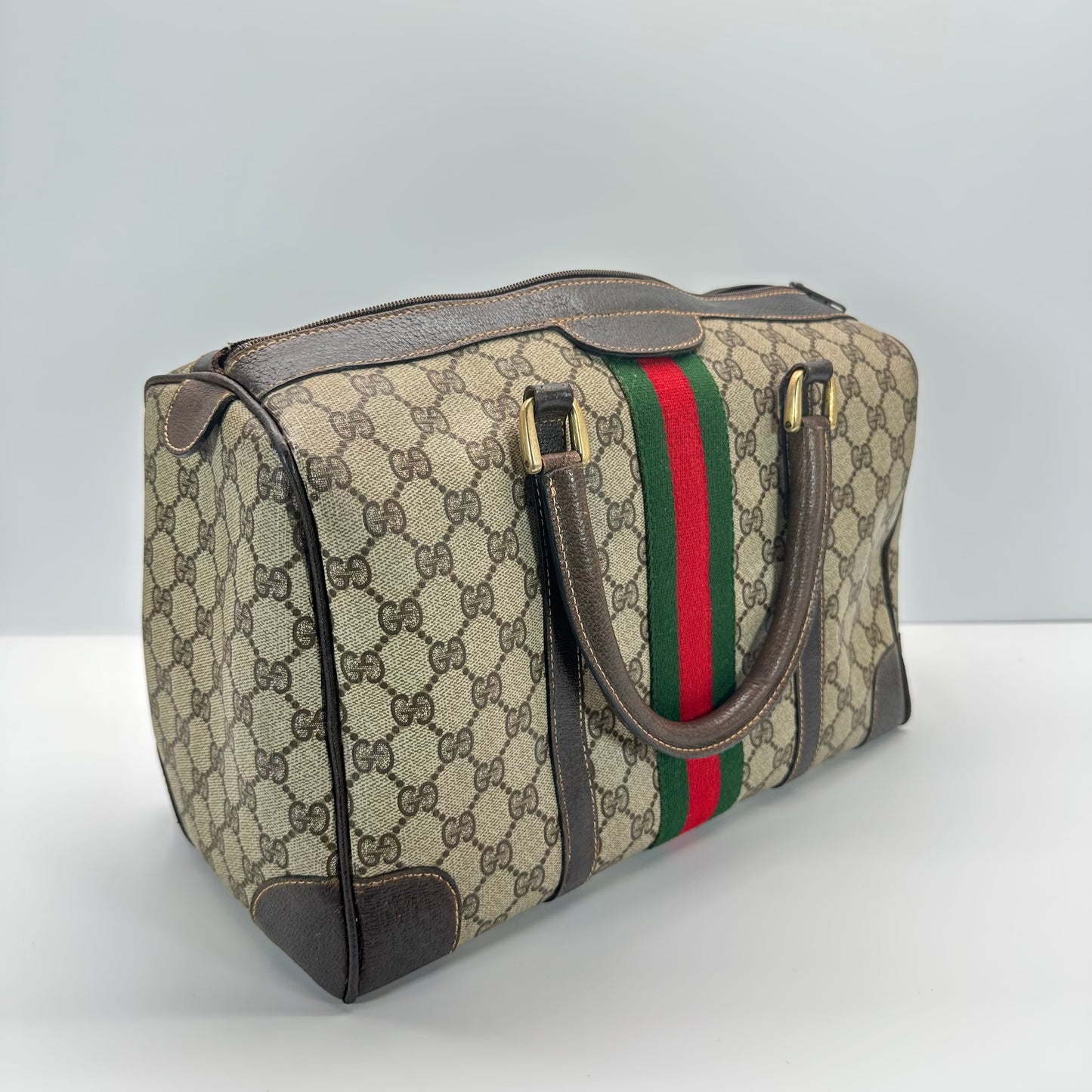 Authentic GUCCI GG Canvas Supreme Boston Handbag