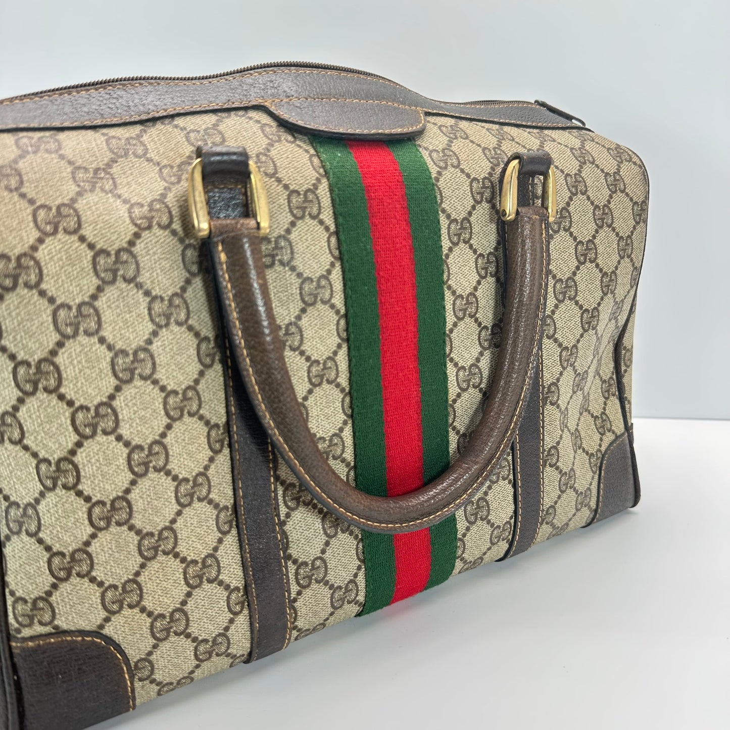 Authentic GUCCI GG Canvas Supreme Boston Handbag