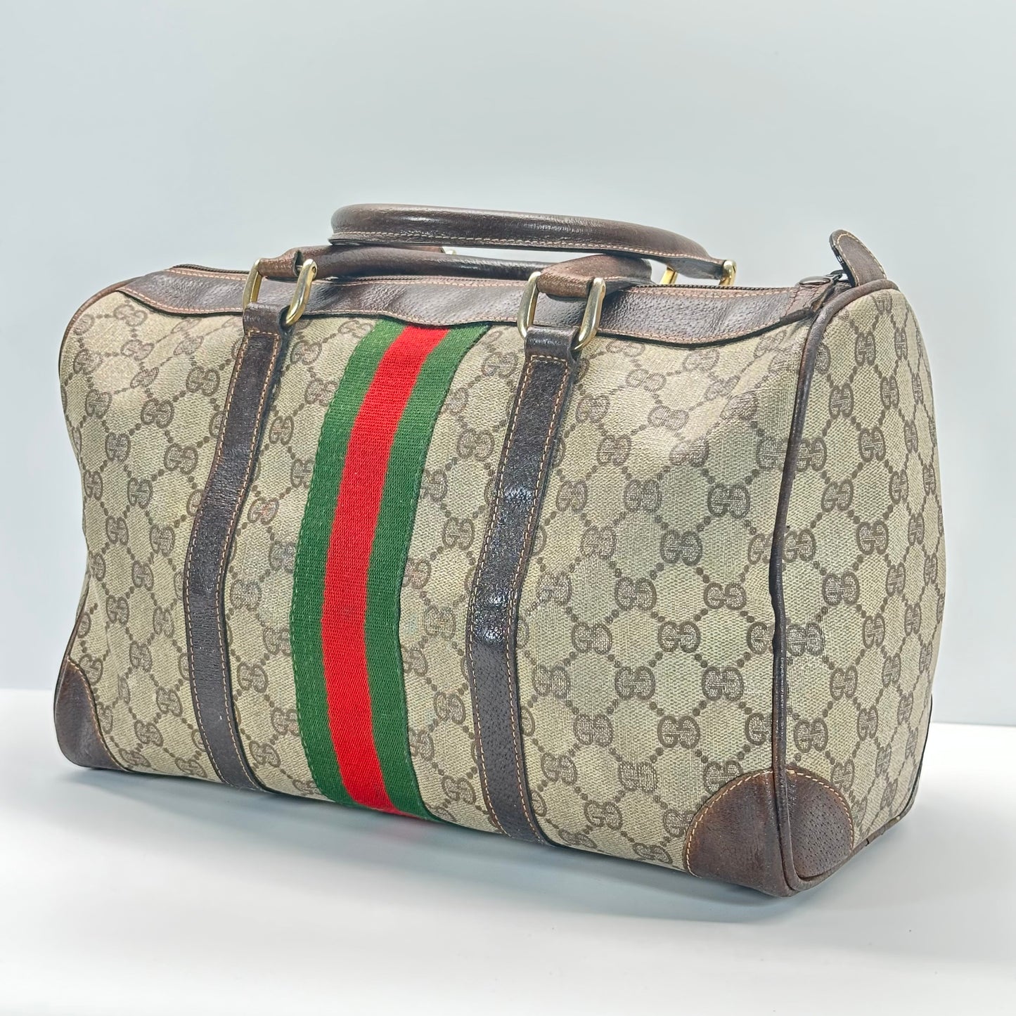 Authentic GUCCI GG Canvas Supreme Boston Handbag
