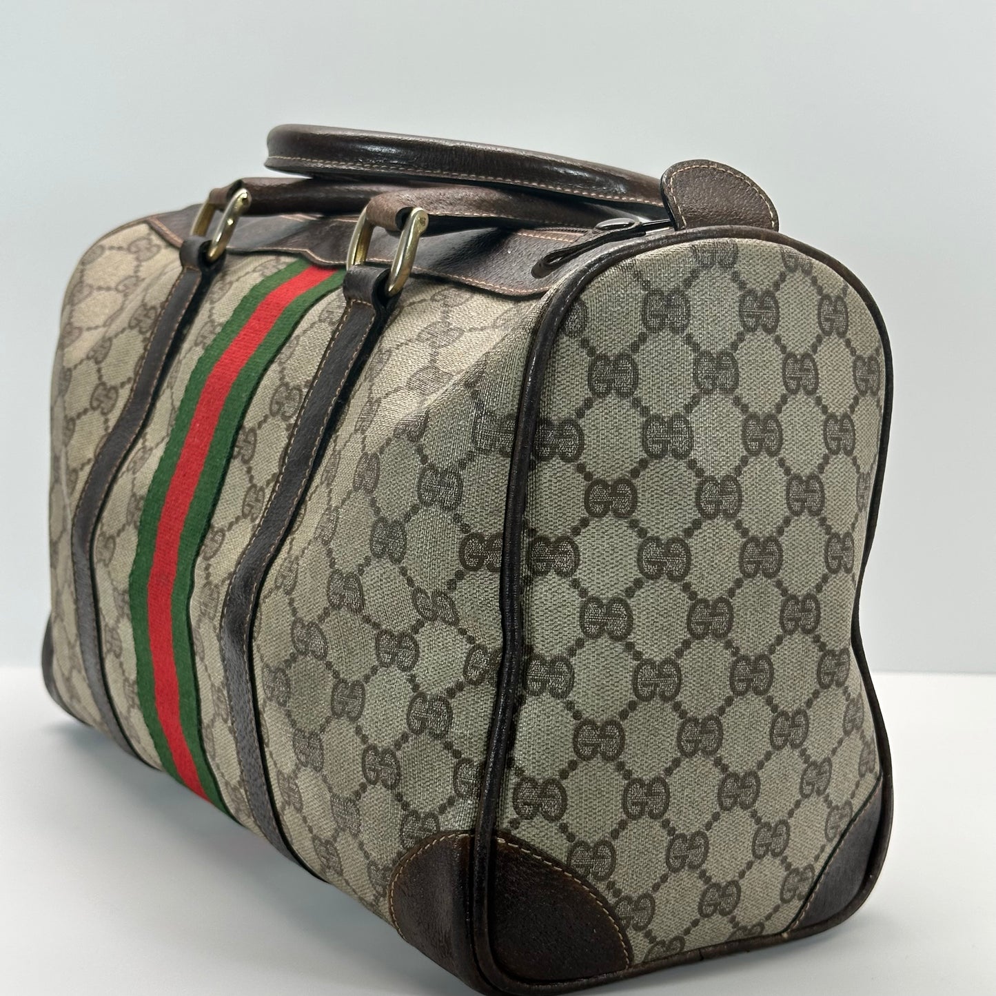 Authentic GUCCI GG Canvas Supreme Boston Handbag