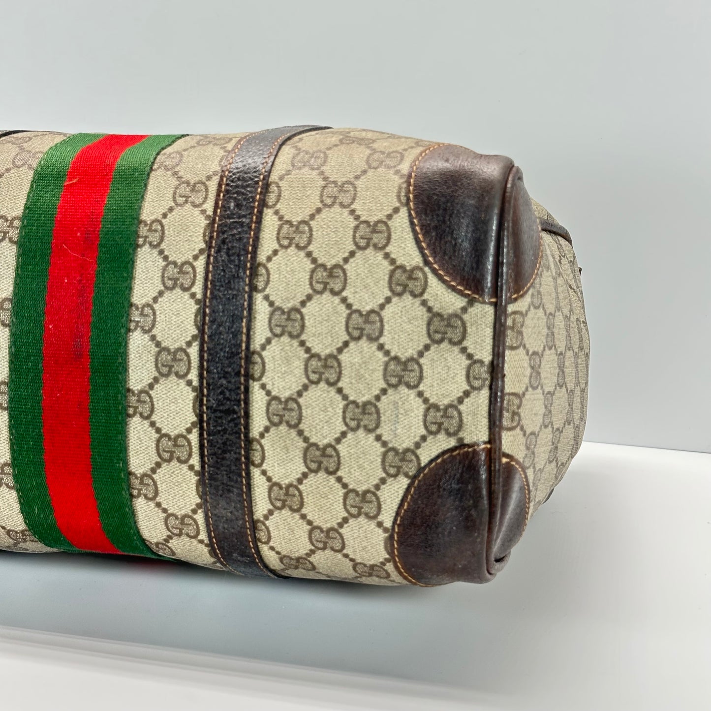 Authentic GUCCI GG Canvas Supreme Boston Handbag