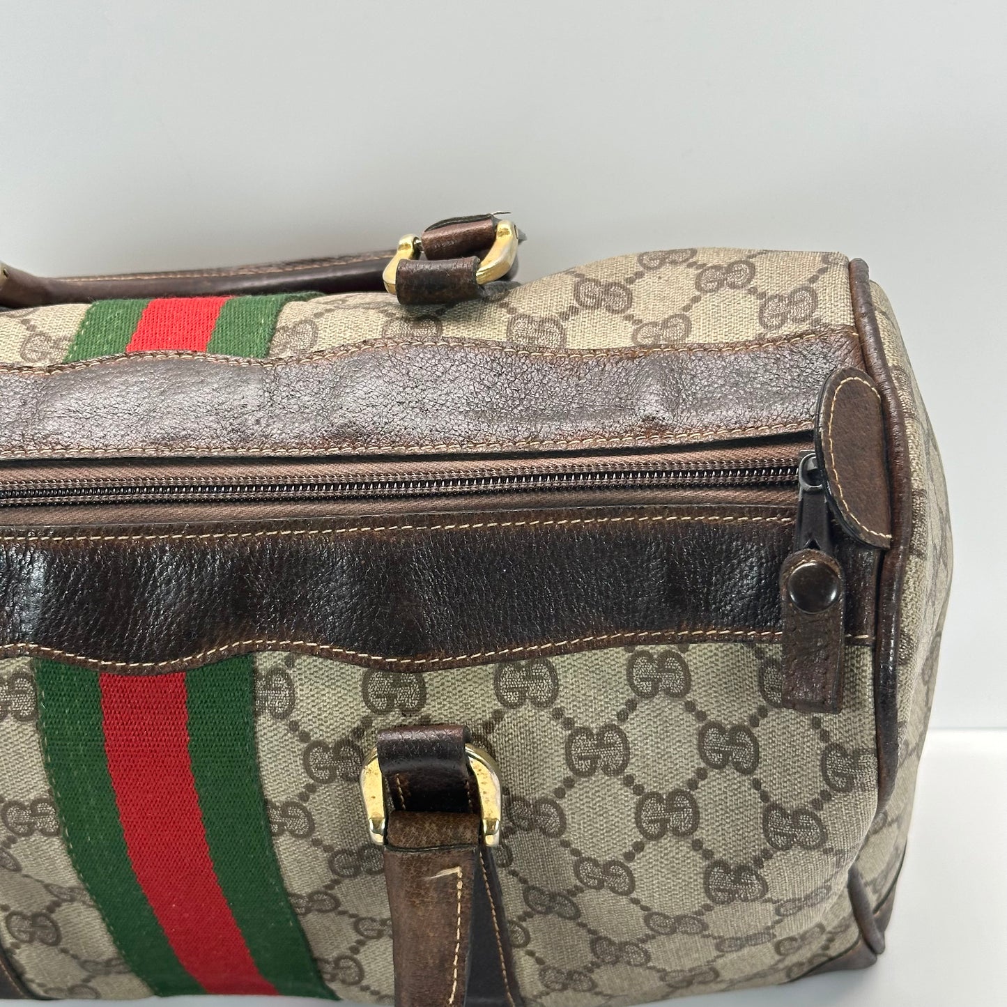 Authentic GUCCI GG Canvas Supreme Boston Handbag
