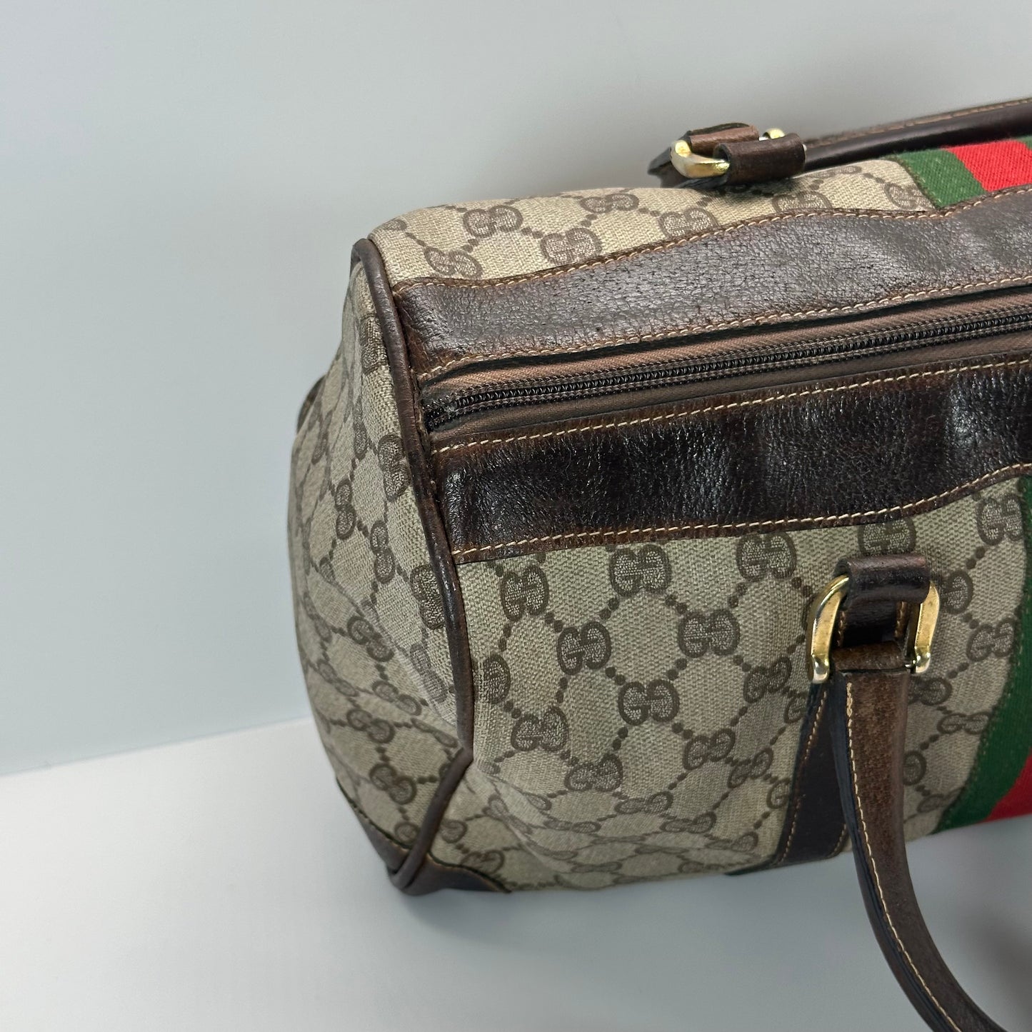 Authentic GUCCI GG Canvas Supreme Boston Handbag